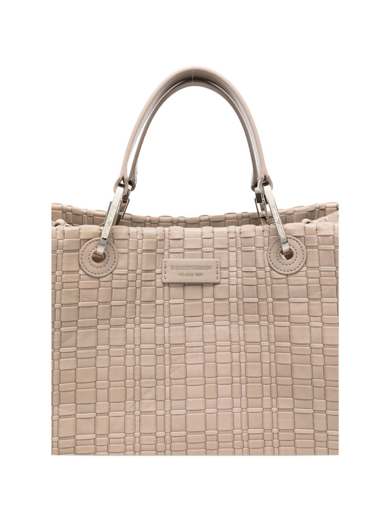 Emporio Armani Myea Medium Shopper Bag In Woven Nylon | Urbalenti™ NYC
