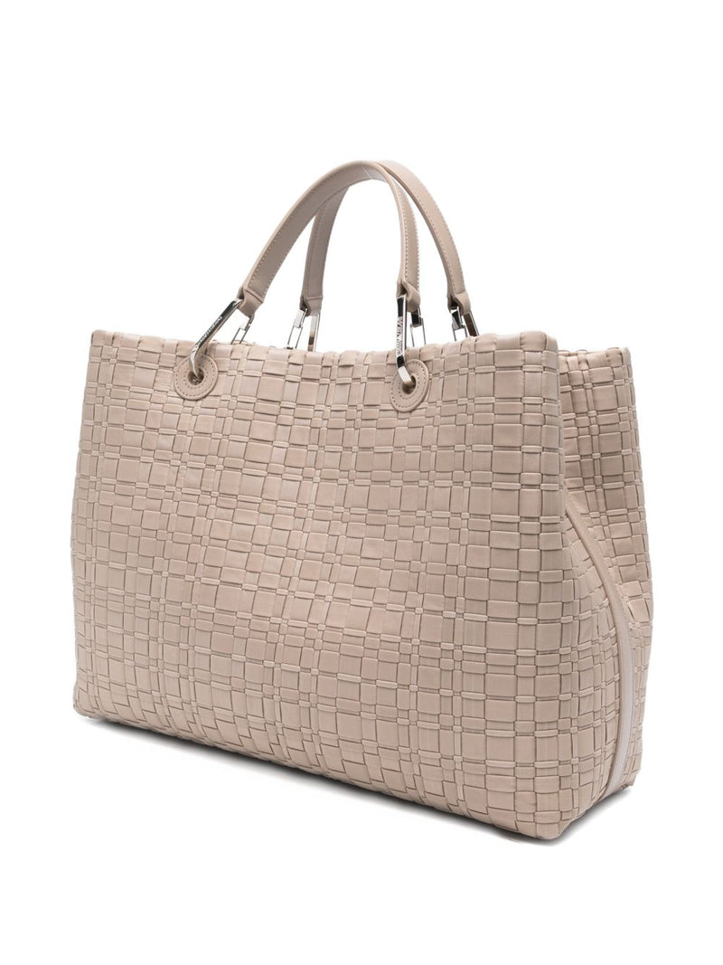 Emporio Armani Myea Medium Shopper Bag In Woven Nylon | Urbalenti™ NYC