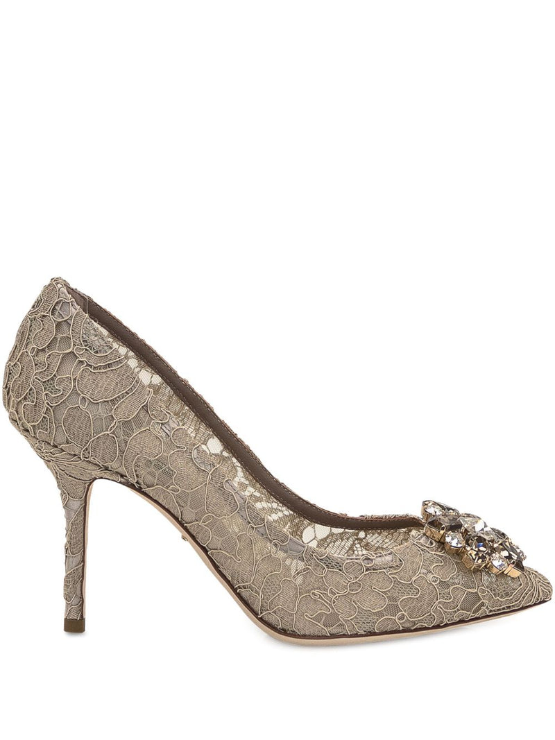 Dolce & Gabbana Dolce & Gabbana Rainbow lace décolleté with brooch