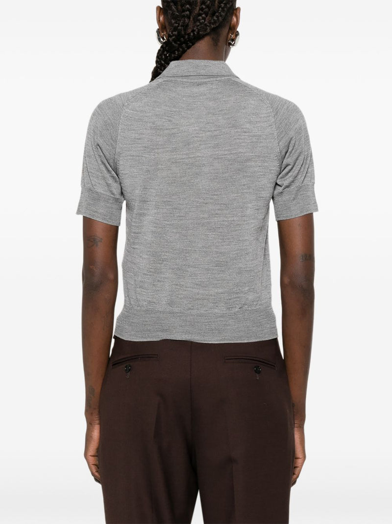 Ami Paris Ami De Coeur wool polo shirt | Urbalenti™ NYC