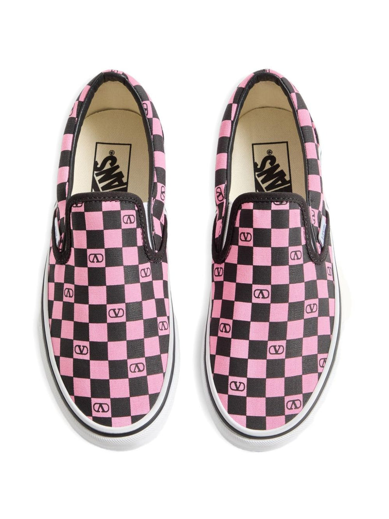 VALENTINO GARAVANI X VANS Classic Slip-On Checkerboard Shoes - Pink Rubb... | Urbalenti™ NYC
