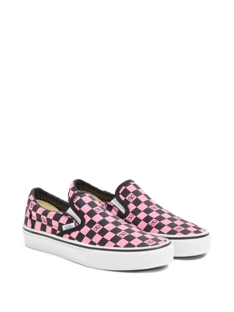 VALENTINO GARAVANI X VANS Classic Slip-On Checkerboard Shoes - Pink Rubb... | Urbalenti™ NYC