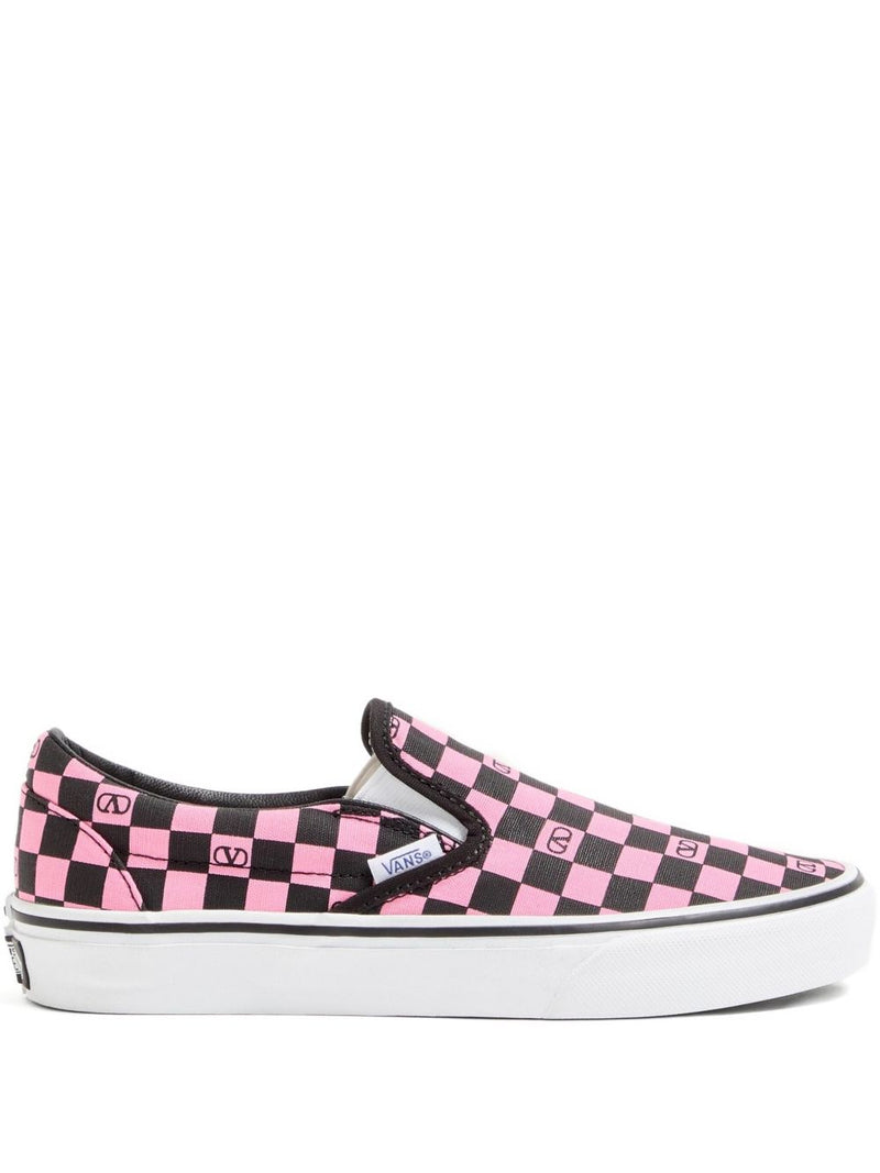 VALENTINO GARAVANI X VANS Classic Slip-On Checkerboard Shoes - Pink Rubb... | Urbalenti™ NYC