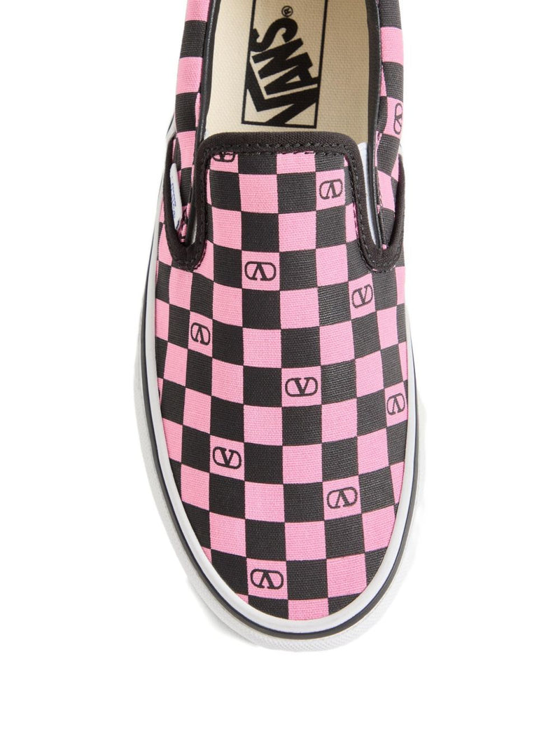 VALENTINO GARAVANI X VANS Classic Slip-On Checkerboard Shoes - Pink Rubb... | Urbalenti™ NYC