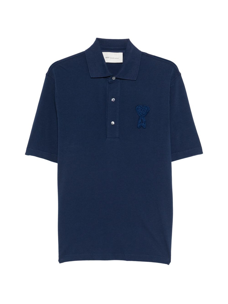 Ami Paris Ami De Couer cotton polo shirt | Urbalenti™ NYC