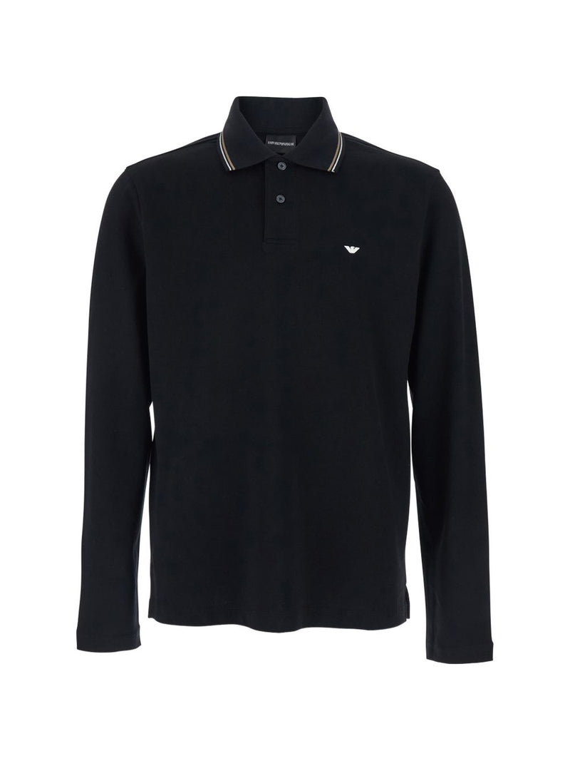 Emporio Armani Logo cotton polo shirt | Urbalenti™ NYC
