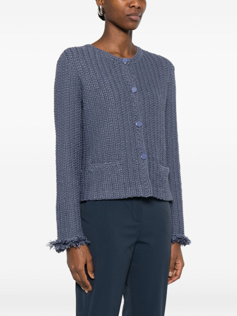 Emporio Armani Cotton blend blazer jacket | Urbalenti™ NYC