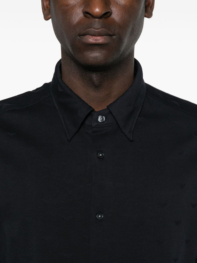 Emporio Armani Logo cotton shirt | Urbalenti™ NYC