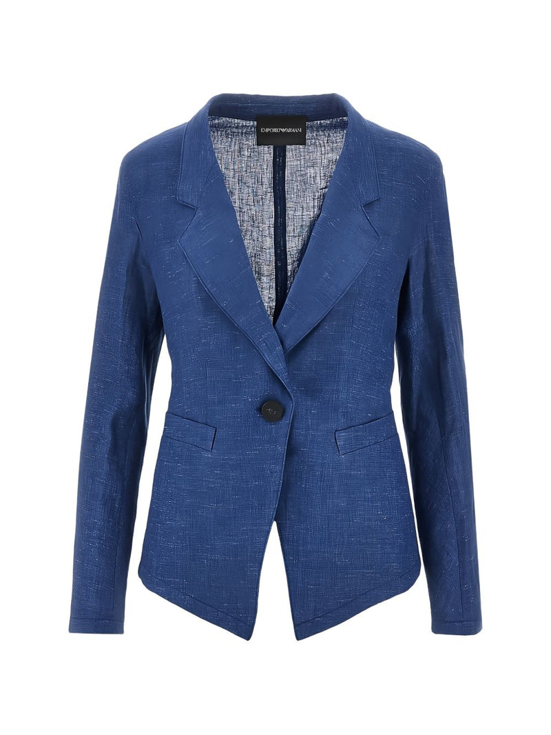 Emporio Armani Linen single-breasted jacket | Urbalenti™ NYC