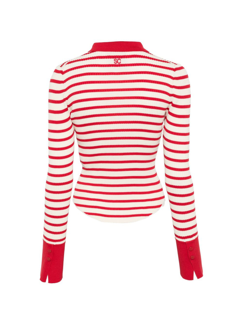 Semicouture Semicouture Aida striped cotton polo shirt