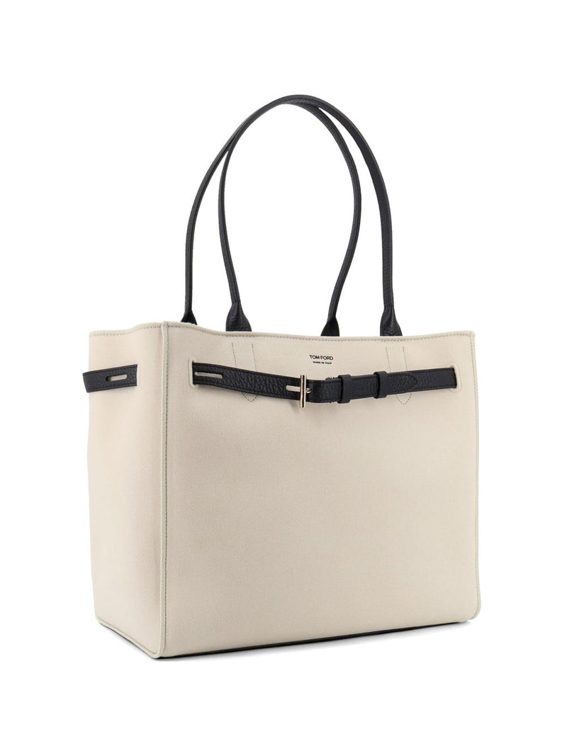 Tom Ford Canvas And Leather Audrey Medium Tote Bag | Urbalenti™... | Urbalenti™ NYC