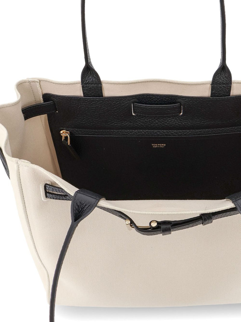Tom Ford Canvas And Leather Audrey Medium Tote Bag | Urbalenti™... | Urbalenti™ NYC
