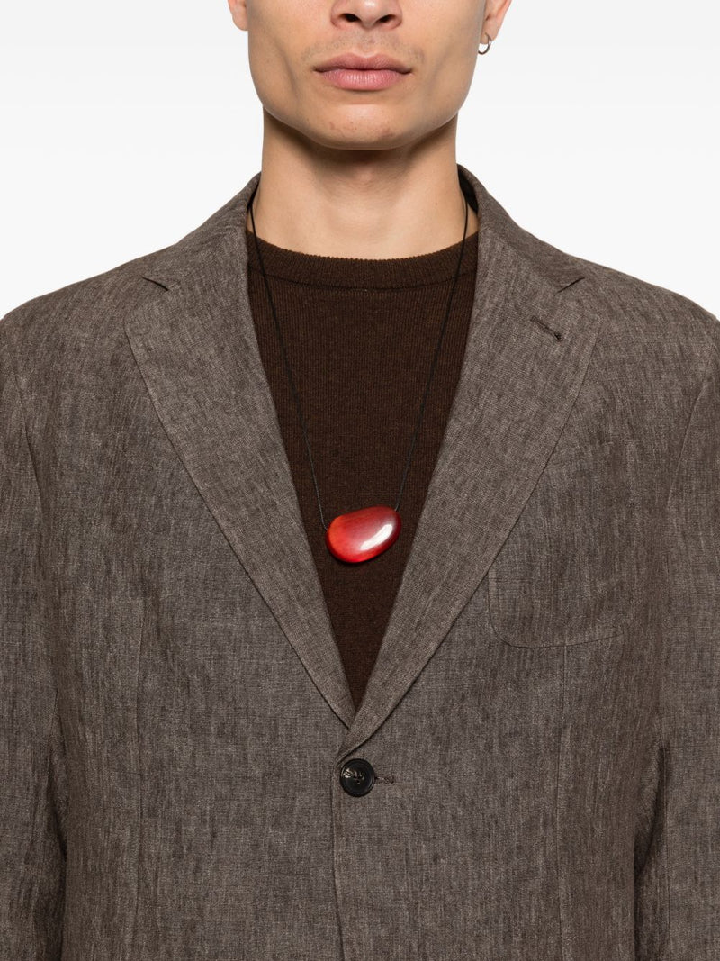 Emporio Armani Linen single-breasted blazer jacket | Urbalenti™ NYC
