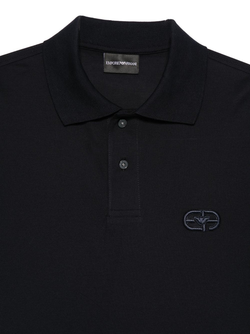 Emporio Armani Logo cotton polo shirt | Urbalenti™ NYC