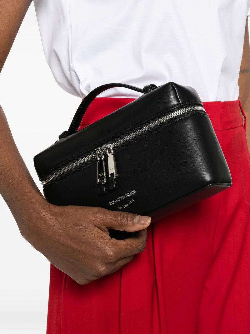Emporio Armani Nappa Leather Shoulder Vanity Case | Urbalenti™ NYC