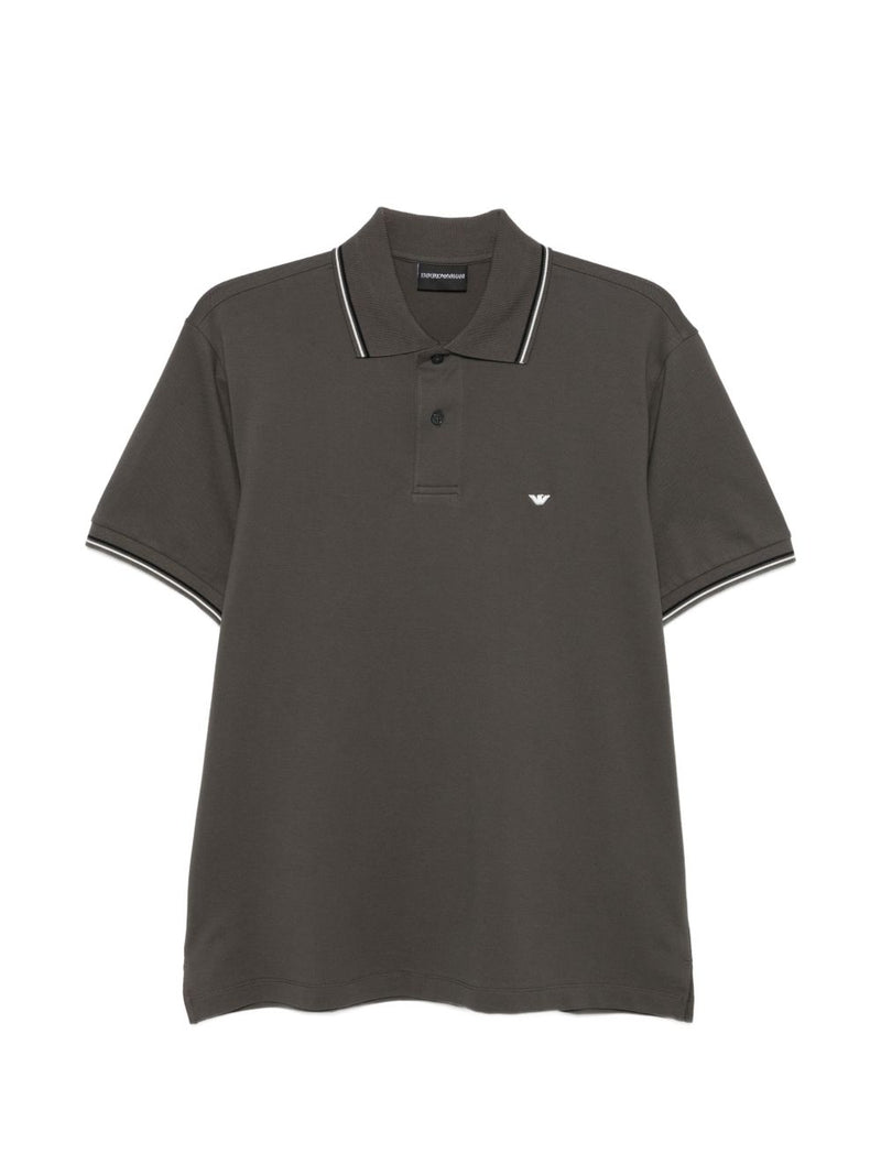 Emporio Armani Logo cotton polo shirt | Urbalenti™ NYC