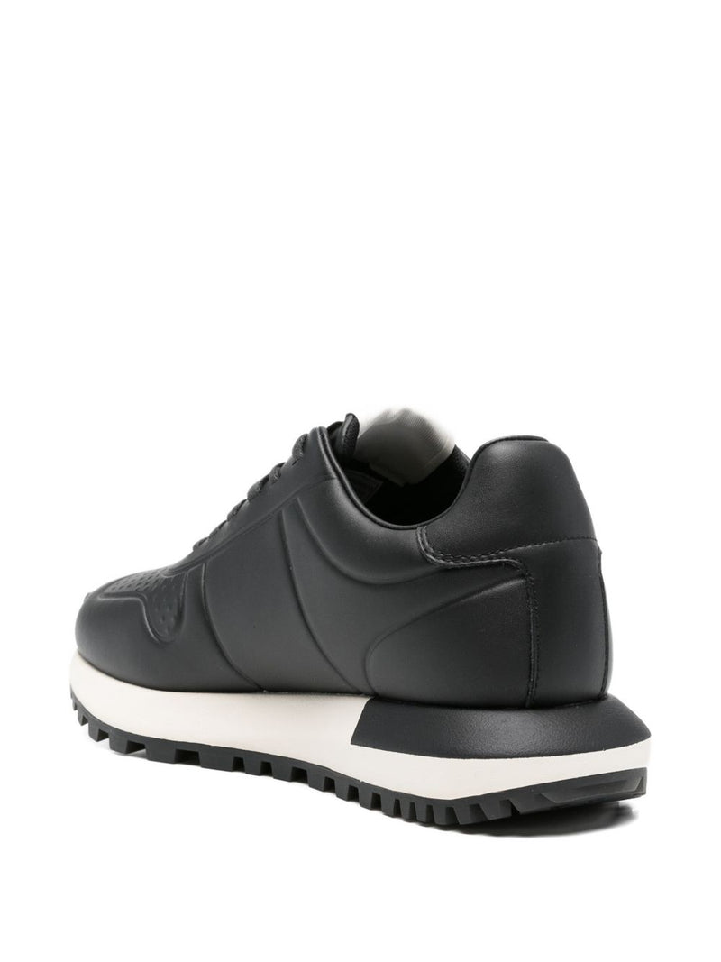 Emporio Armani Emporio Armani Leather sneakers with thermoformed details