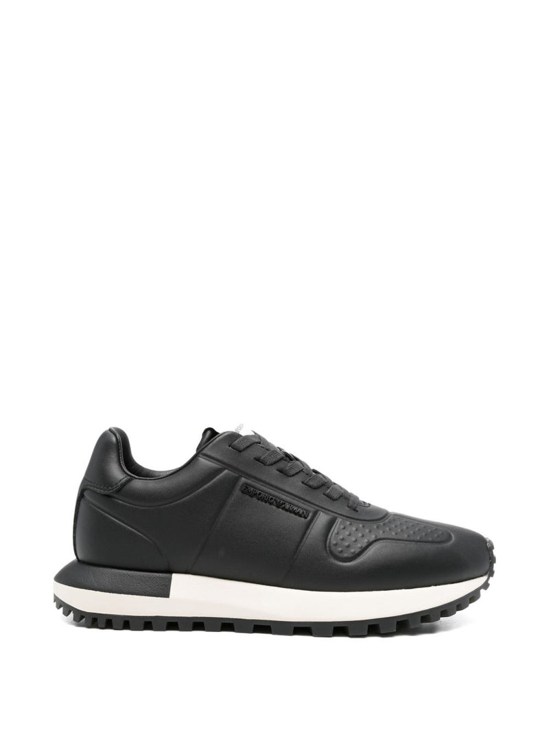 Emporio Armani Emporio Armani Leather sneakers with thermoformed details