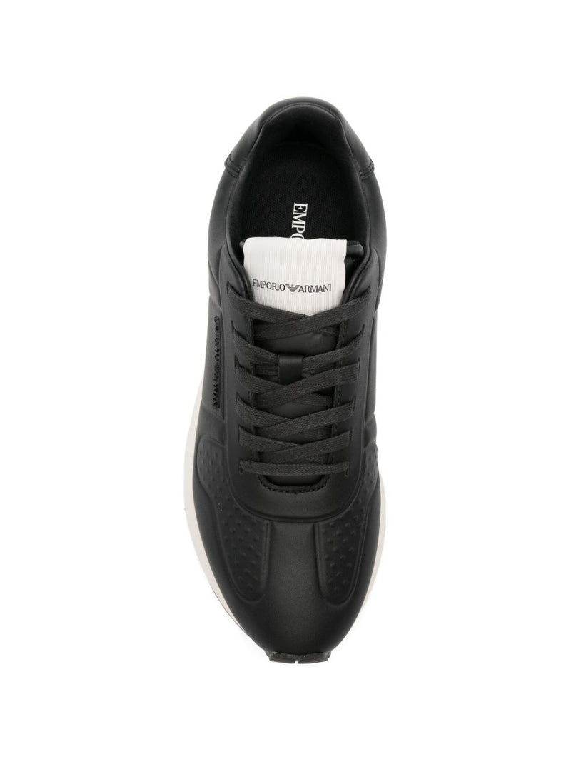Emporio Armani Emporio Armani Leather sneakers with thermoformed details