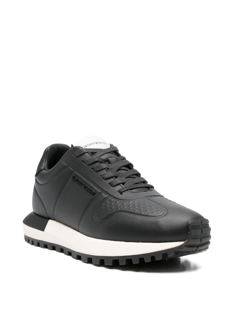 Emporio Armani Emporio Armani Leather sneakers with thermoformed details