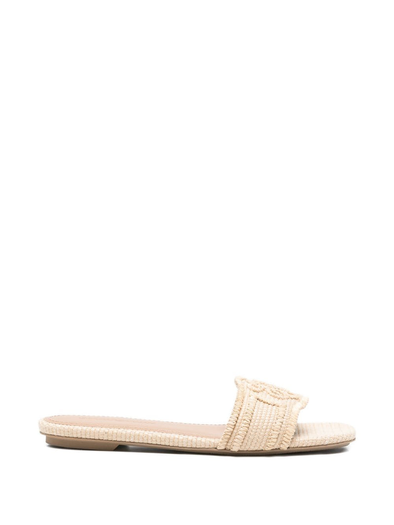 EMPORIO ARMANI EXCLUSIVE Woven raffia sandals | Urbalenti™ NYC