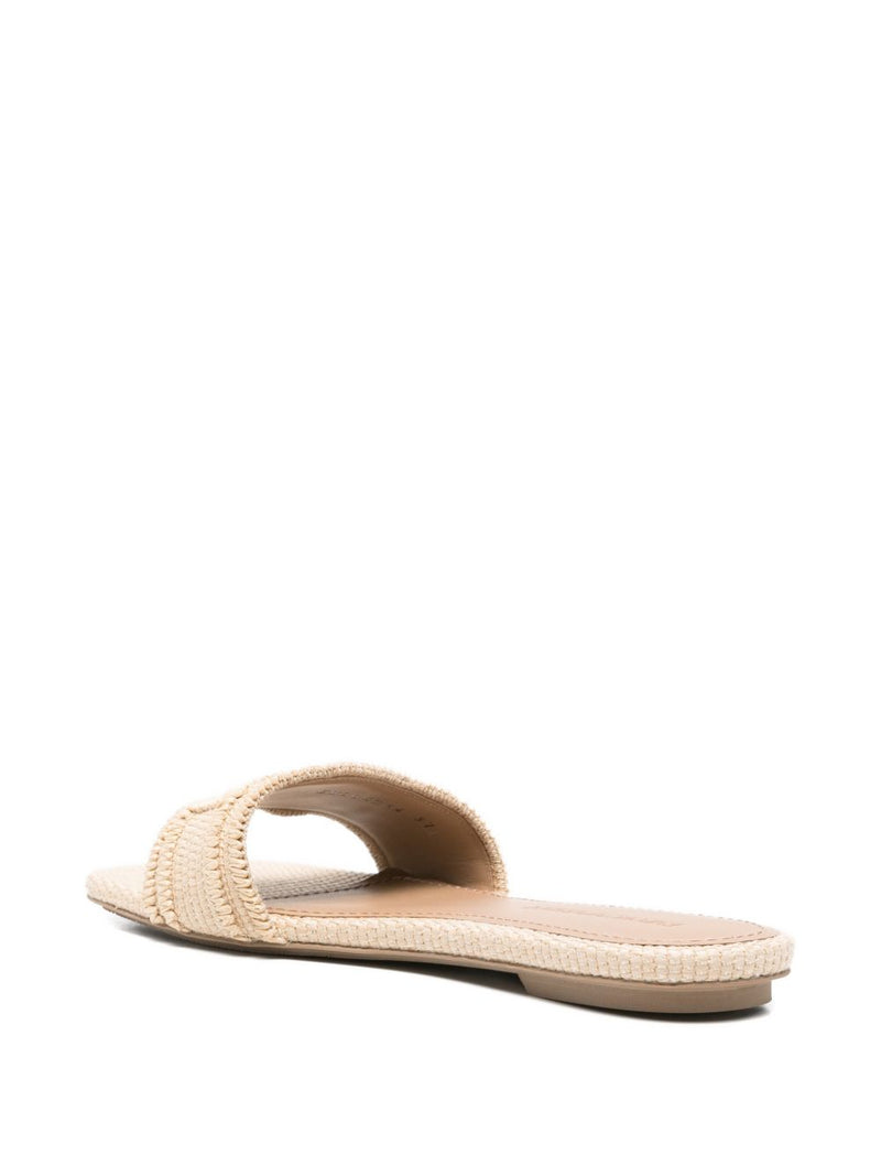 EMPORIO ARMANI EXCLUSIVE Woven raffia sandals | Urbalenti™ NYC