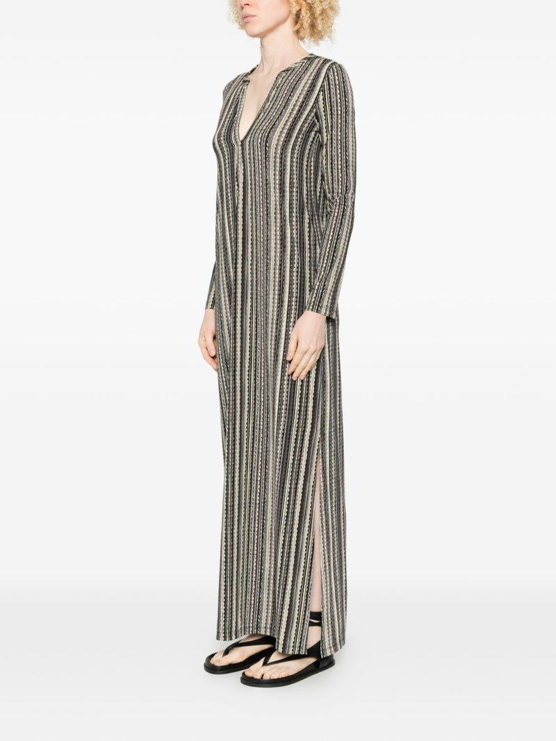 Siyu Siyu V-neck long sleeves side slits Baez kaftan dress