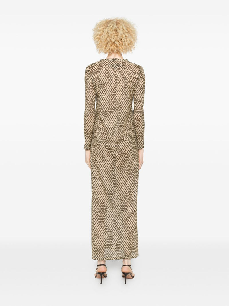 Siyu Siyu V-neck long sleeves Money kaftan dress