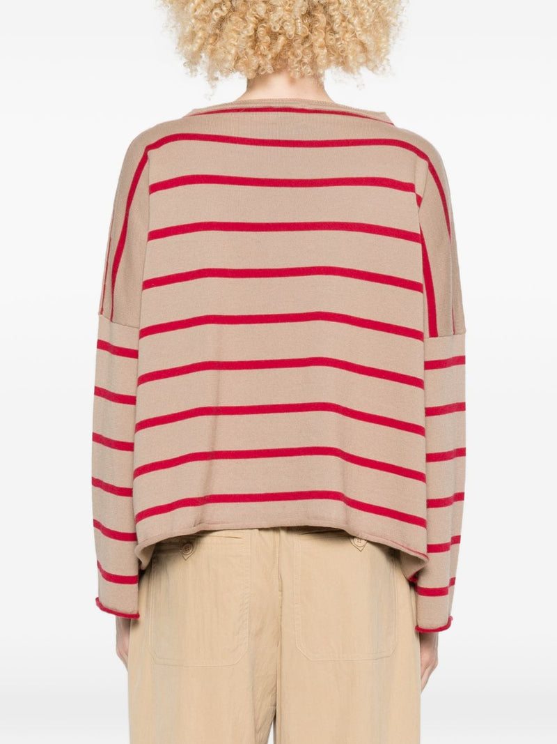Beyou Beyou Cashmere and cotton striped sweater