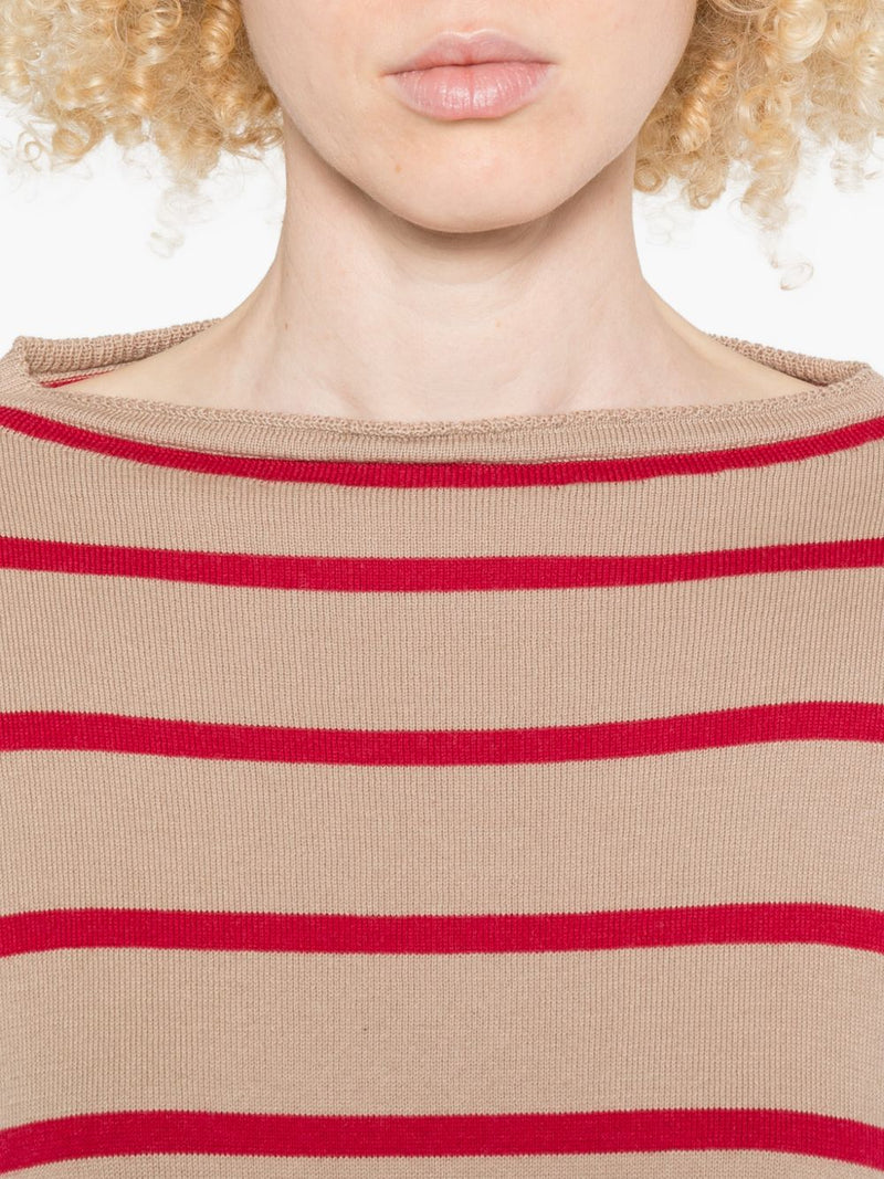 Beyou Beyou Cashmere and cotton striped sweater
