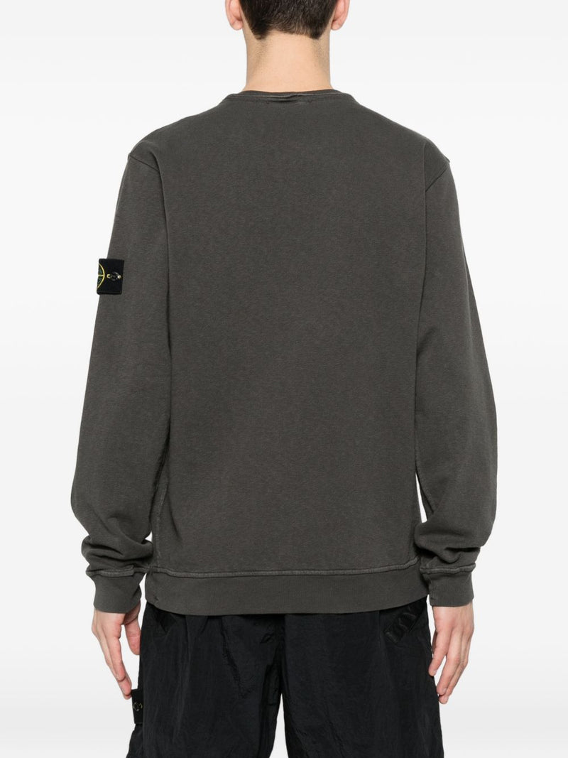 Stone Island Logo cotton crewneck sweatshirt | Urbalenti™ NYC