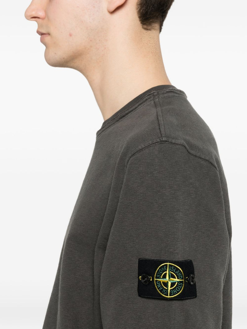 Stone Island Logo cotton crewneck sweatshirt | Urbalenti™ NYC