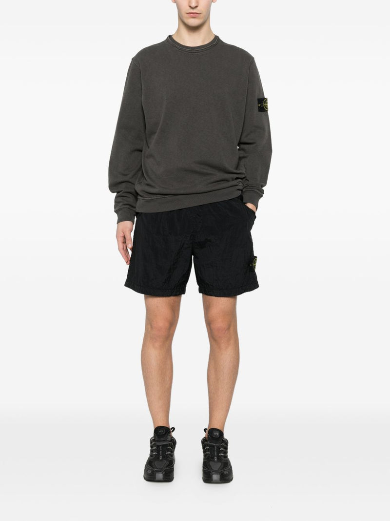 Stone Island Logo cotton crewneck sweatshirt | Urbalenti™ NYC
