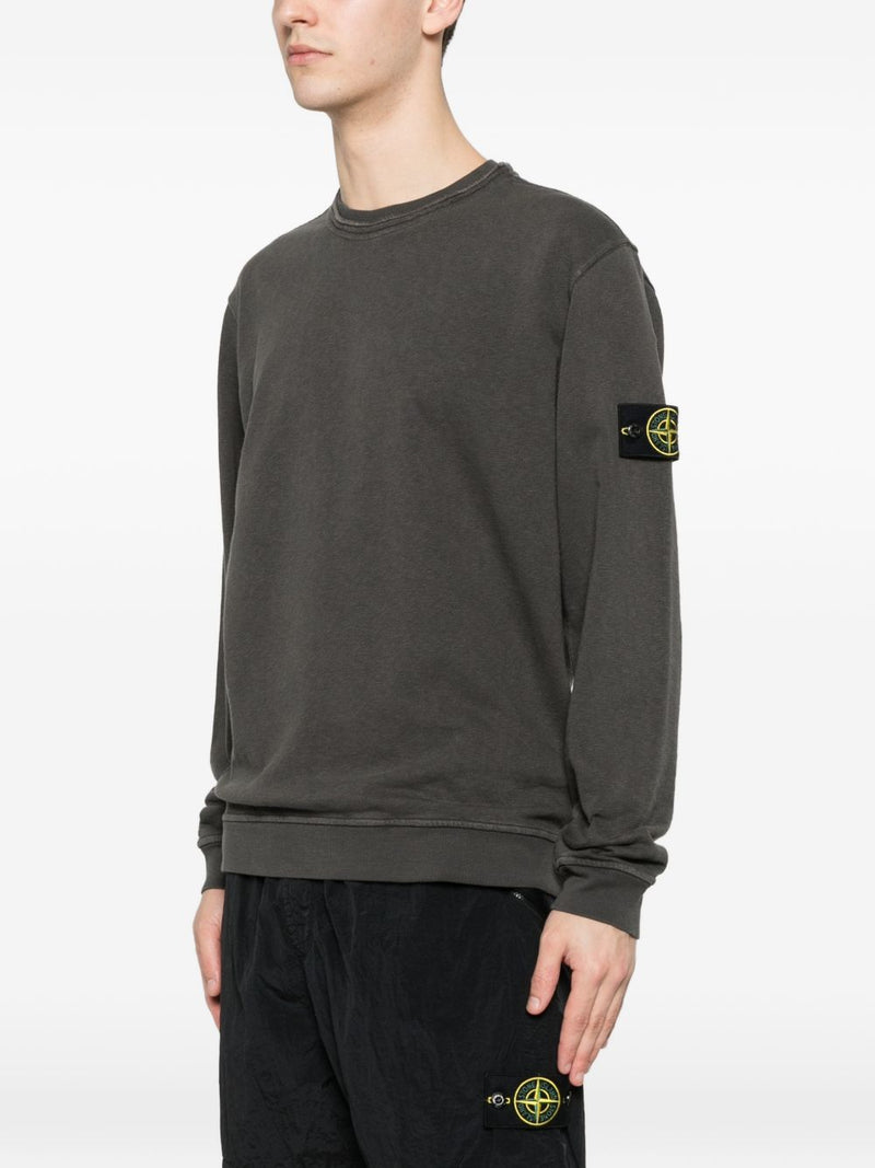 Stone Island Logo cotton crewneck sweatshirt | Urbalenti™ NYC