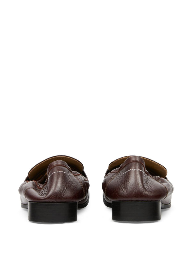 MM6 Maison Margiela Swing-toe leather loafers | Urbalenti™ NYC
