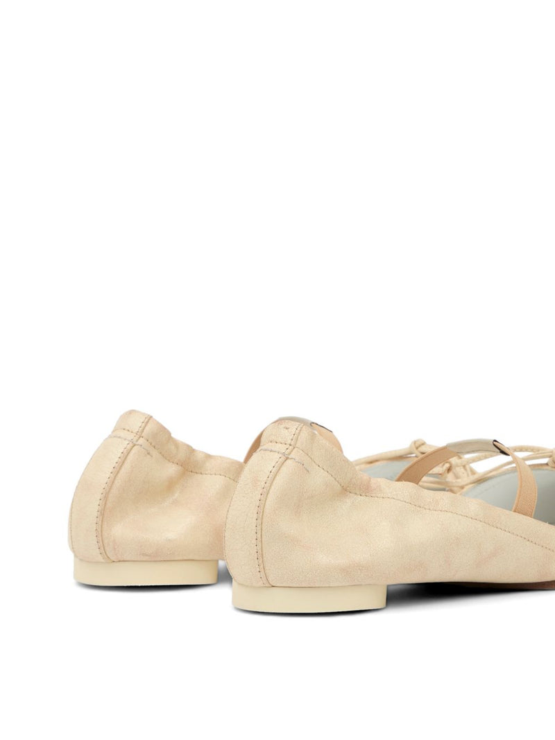 MM6 Maison Margiela MM6 Maison Margiela Square-toe leather ballerina shoes