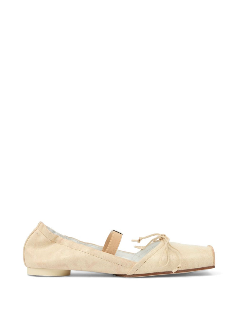 MM6 Maison Margiela MM6 Maison Margiela Square-toe leather ballerina shoes