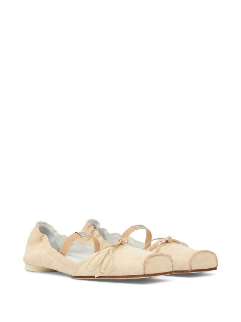 MM6 Maison Margiela MM6 Maison Margiela Square-toe leather ballerina shoes