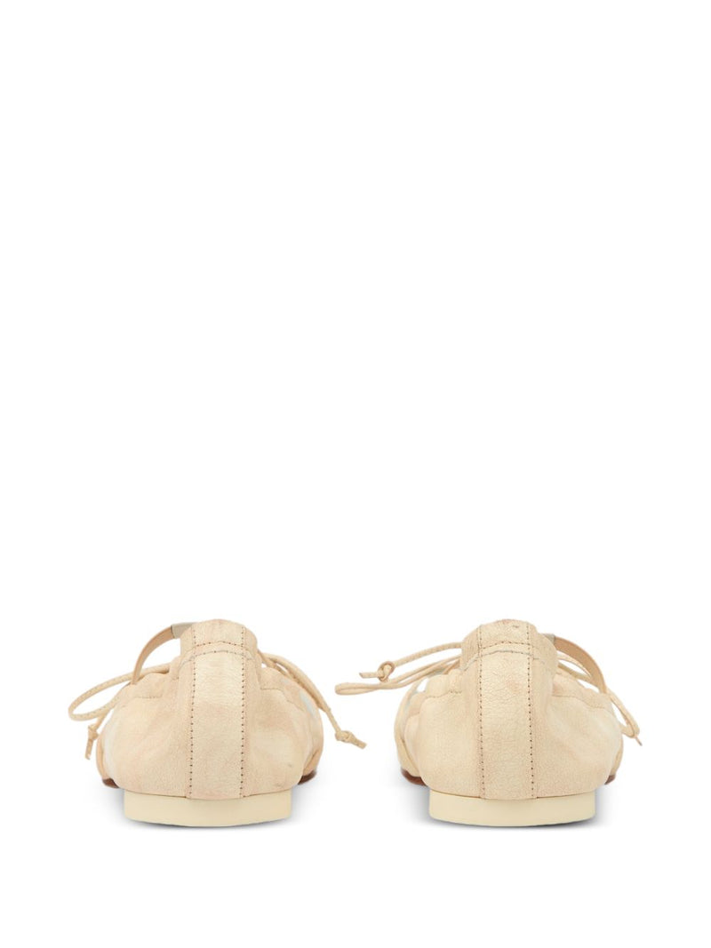MM6 Maison Margiela MM6 Maison Margiela Square-toe leather ballerina shoes