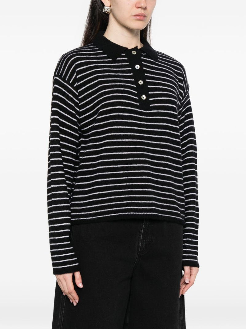 Beyou Beyou Cashmere striped polo shirt
