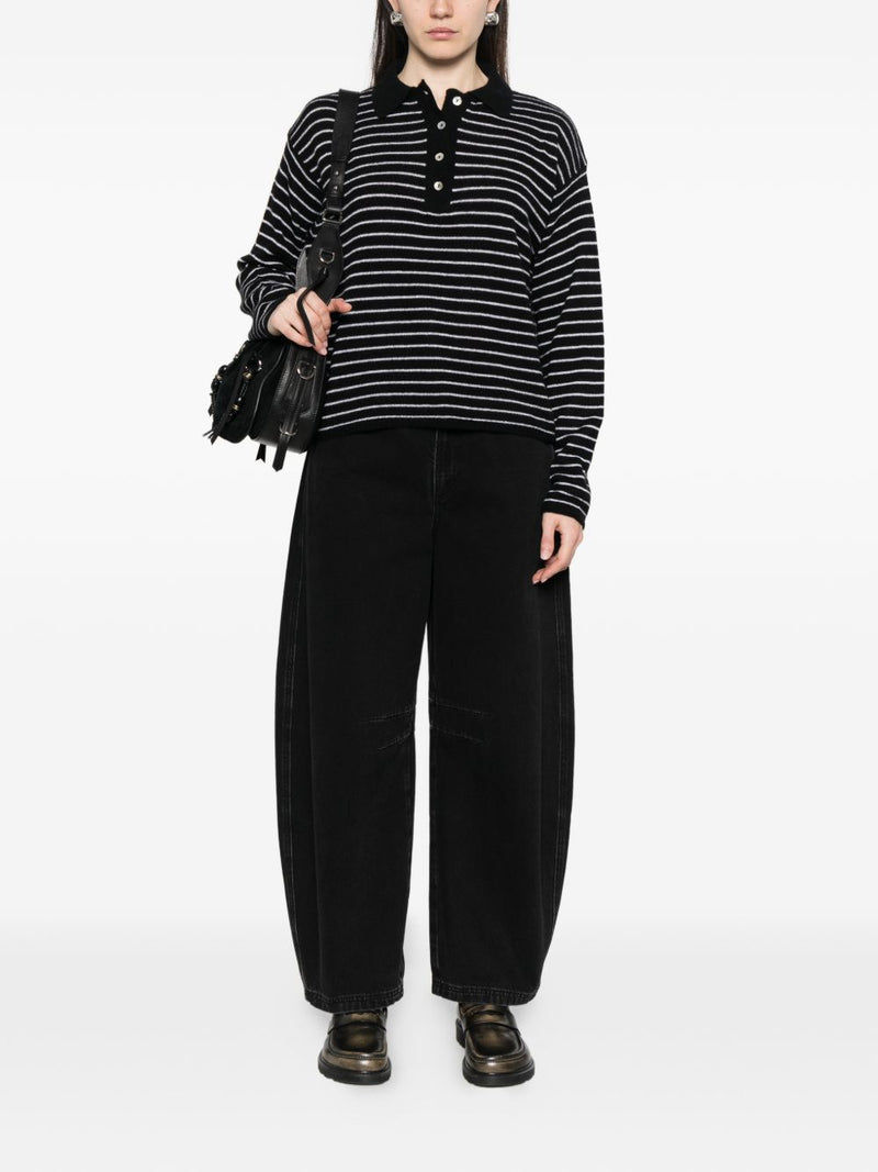 Beyou Beyou Cashmere striped polo shirt