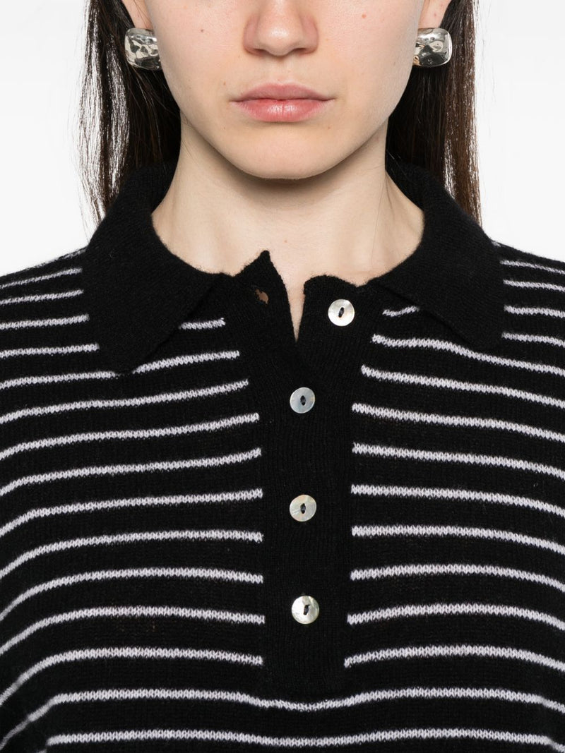 Beyou Beyou Cashmere striped polo shirt