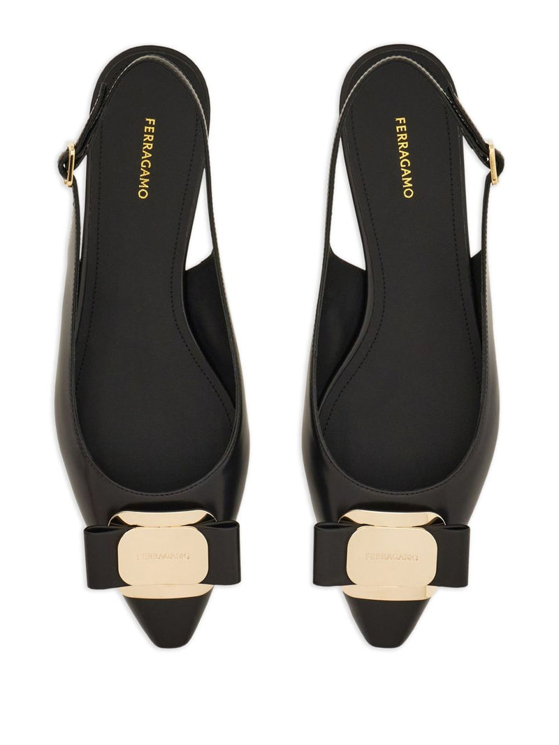 Ferragamo Ferragamo New Vara Plate Flat Slingback