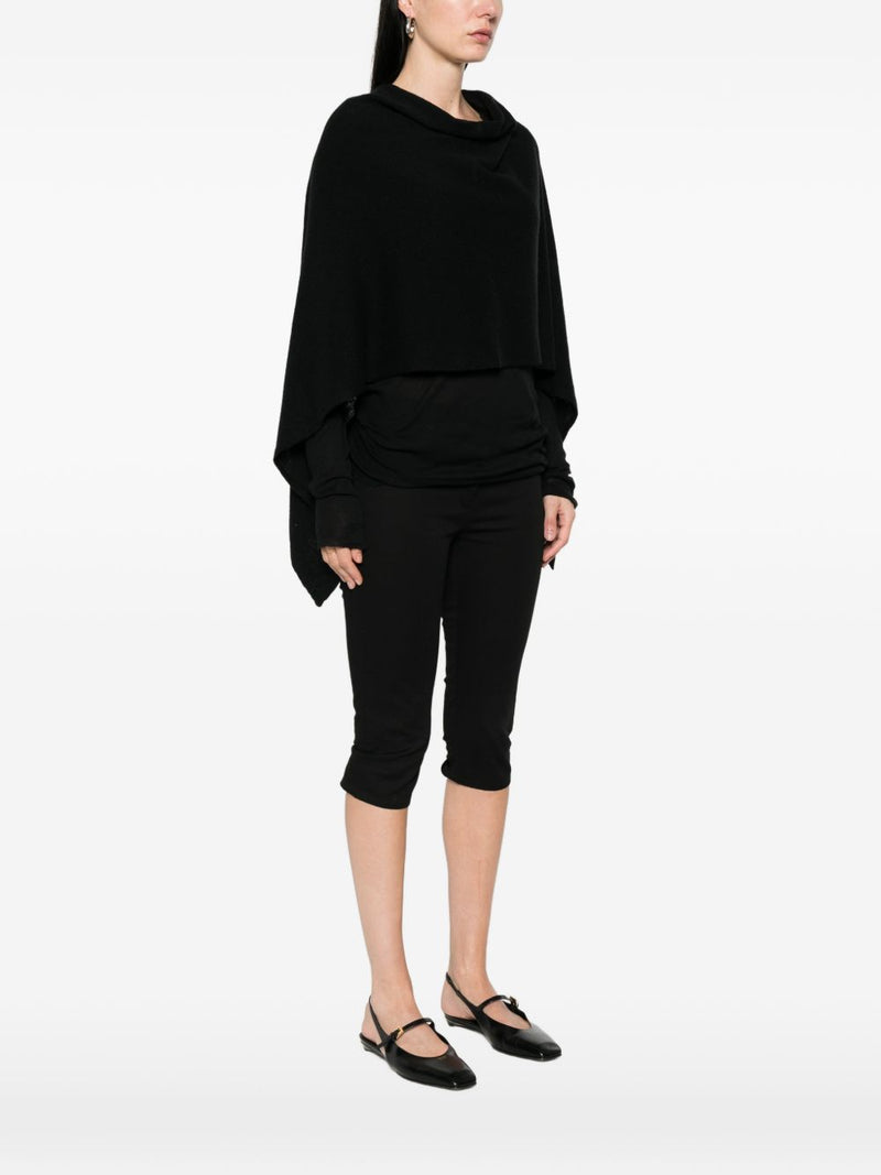 Beyou Beyou V-neck cashmere Cashmere poncho