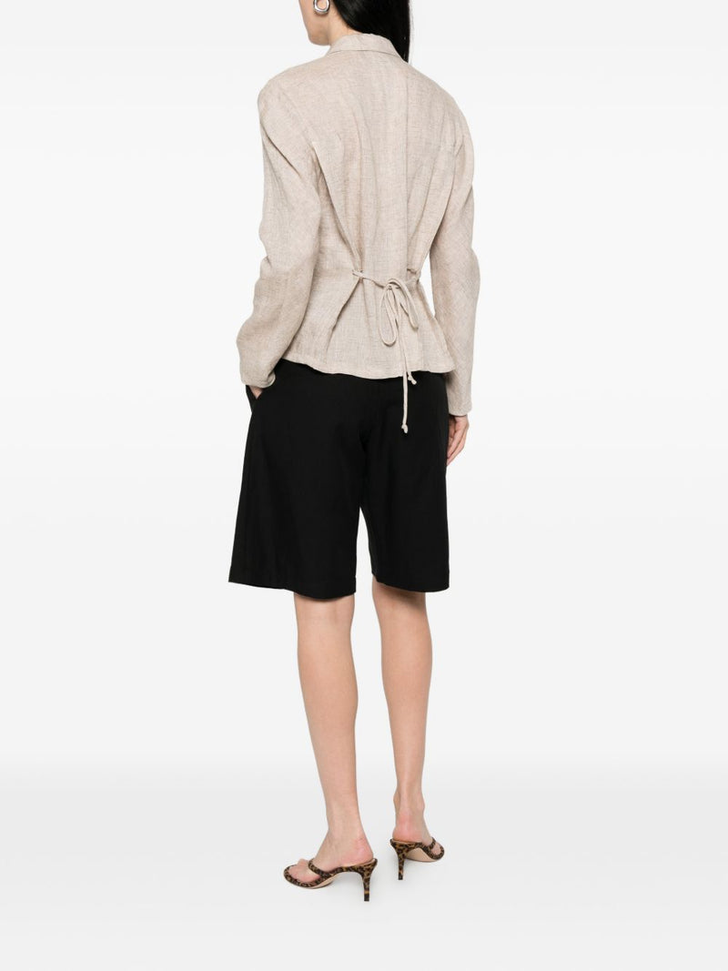 Emporio Armani Linen single-breasted jacket | Urbalenti™ NYC