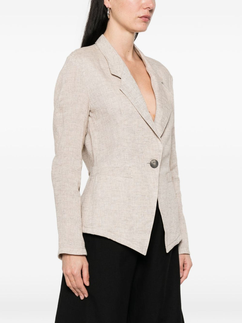 Emporio Armani Linen single-breasted jacket | Urbalenti™ NYC