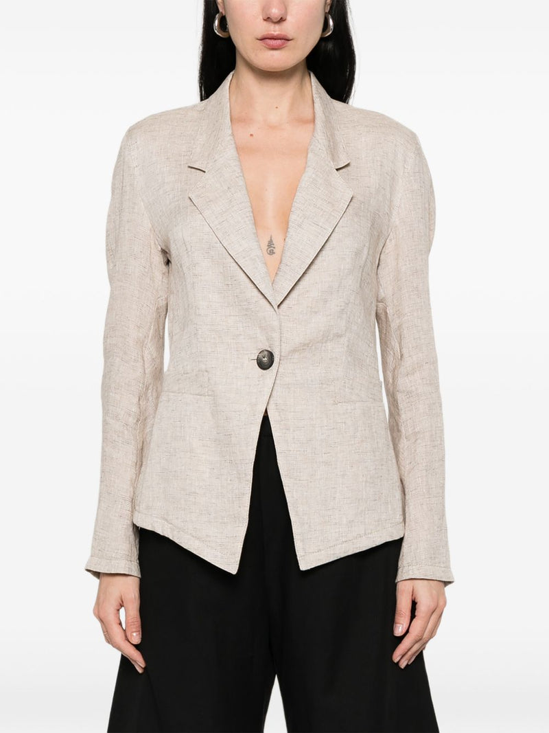 Emporio Armani Linen single-breasted jacket | Urbalenti™ NYC