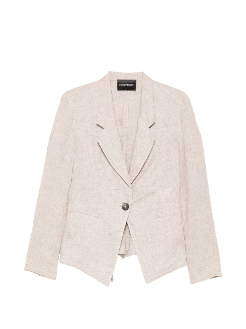 Emporio Armani Linen single-breasted jacket | Urbalenti™ NYC