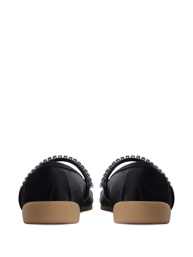 Giuseppe Zanotti Giuseppe Zanotti Silk Satin Rhinestone Flat Shoes