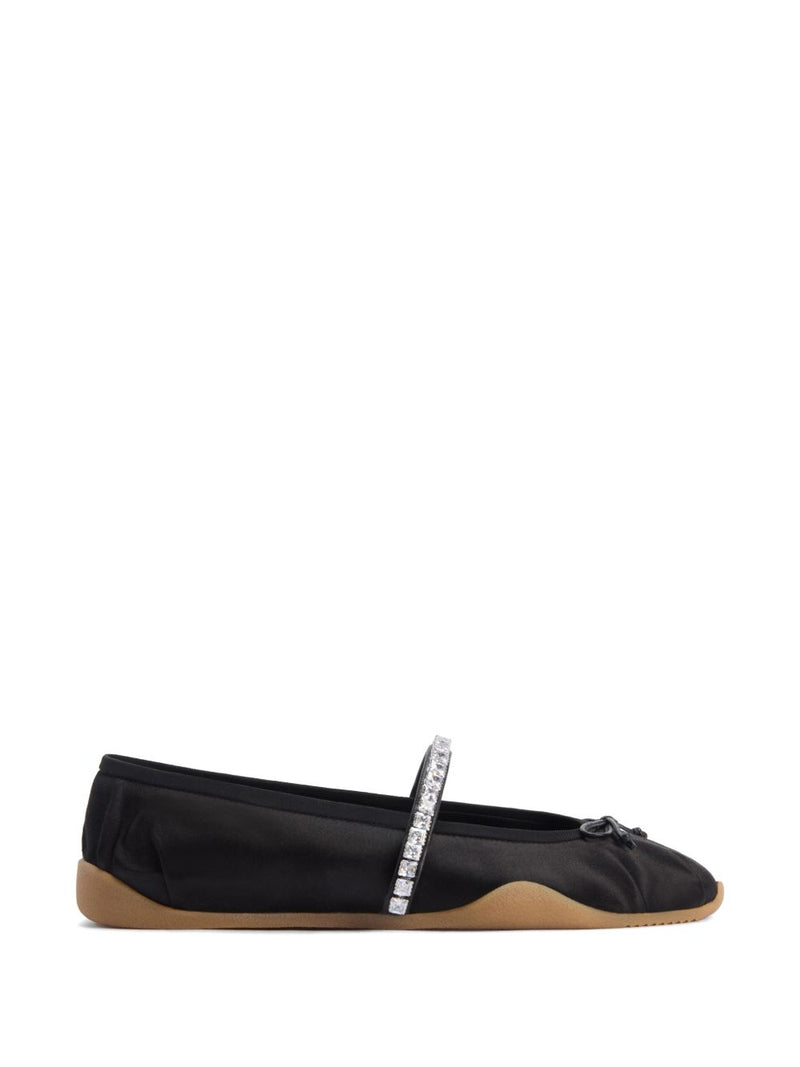 Giuseppe Zanotti Giuseppe Zanotti Silk Satin Rhinestone Flat Shoes
